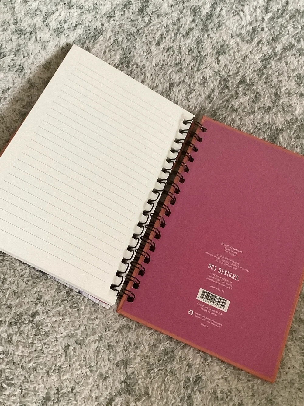 Floral Zebra Spiral Hardcover Journal Notebook ~120 lined pages NWT OCS Designs
